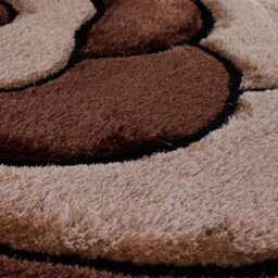 Rose Chocolate Shaggy Floral Modern Easy To Clean Rug For Dining Room Bed Room And Living Room-60Cm X 110Cm - thumbnail 3