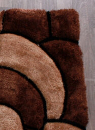 Rose Chocolate Shaggy Floral Modern Easy To Clean Rug For Dining Room Bed Room And Living Room-60Cm X 110Cm - thumbnail 6