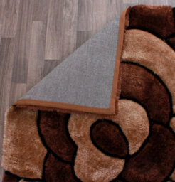 Rose Chocolate Shaggy Floral Modern Easy To Clean Rug For Dining Room Bed Room And Living Room-60Cm X 110Cm - thumbnail 7