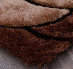 Rose Chocolate Shaggy Floral Modern Easy To Clean Rug For Dining Room Bed Room And Living Room-60Cm X 110Cm - thumbnail 4