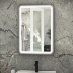 RAK Ceramics Rak Picture Soft 600X800mm Rectangular Brushed Nickel Illuminated Bathroom Mirror With Touch Sensor & Demister