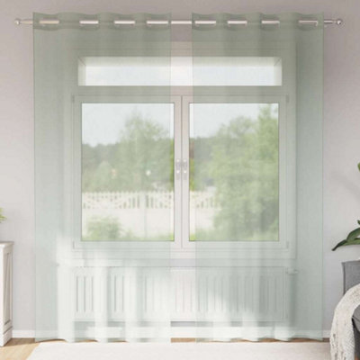 Berkfield Voile Curtains With Grommets 2 Pcs Light Grey 140X245 Cm - image 1