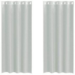 Berkfield Voile Curtains With Grommets 2 Pcs Light Grey 140X245 Cm - thumbnail 2