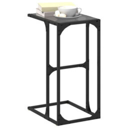 Berkfield Side Table With Black Glass 40X30X61.5 Cm Steel - thumbnail 3