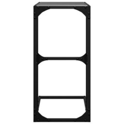 Berkfield Side Table With Black Glass 40X30X61.5 Cm Steel - thumbnail 4