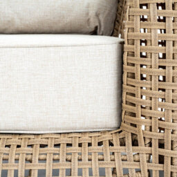 Wyld Haus Sardinia Large Rattan Outdoor Lounge Chair Natural Wicker With Cream Cushions - thumbnail 4