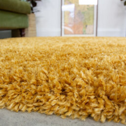 Loomed Super Soft Yellow Ochre Shaggy Area Rug - thumbnail 4