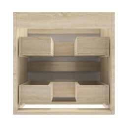 AVER-GROWTH Wall-Mounted Bathroom Vanity Unit Matt White And Oak Flat Pack Bathroom Cabinets Only 495(W)X345X(D)X500(H)mm With 2 Drawers - thumbnail 5