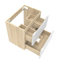 AVER-GROWTH Wall-Mounted Bathroom Vanity Unit Matt White And Oak Flat Pack Bathroom Cabinets Only 495(W)X345X(D)X500(H)mm With 2 Drawers - thumbnail 4