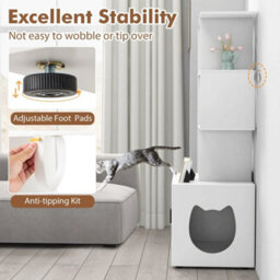 Cat Litter Box Enclosure 142Cm Tall Hidden Cat Washroom Furniture - thumbnail 3