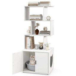 Cat Litter Box Enclosure 142Cm Tall Hidden Cat Washroom Furniture - thumbnail 1