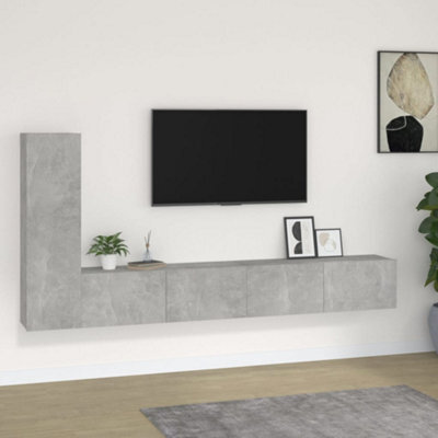 Berkfield 3 Piece Tv Cabinet Set Concrete Grey Engineered Wood - image 1