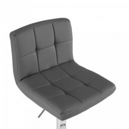 Neo Dark Grey Faux Leather Swivel Bar Stool With Polished Chrome Leg - thumbnail 4