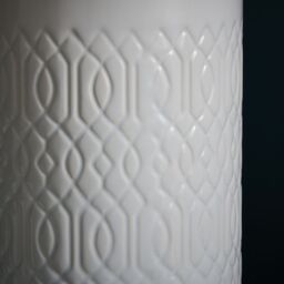 Dactyl Embossed Ceramic Cylinder Matt White Table Light - thumbnail 2