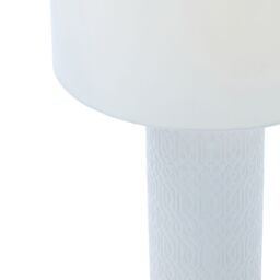 Dactyl Embossed Ceramic Cylinder Matt White Table Light - thumbnail 8
