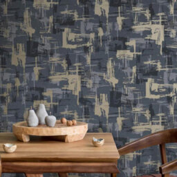 Holden Décor Holden Decor Abstract Geo Navy Wallpaper Metallic Gold Modern Contemporary - thumbnail 3