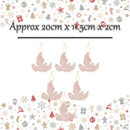 Christmas Tree Decoration Hanging Glitter Dove 6 20X11. Champagne - thumbnail 2