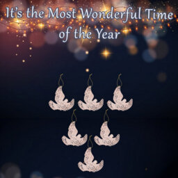 Christmas Tree Decoration Hanging Glitter Dove 6 20X11. Champagne - thumbnail 3