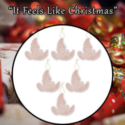 Christmas Tree Decoration Hanging Glitter Dove 6 20X11. Champagne - thumbnail 7