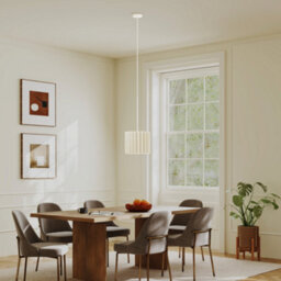 Homcom Linen Pendant Light, E27 Lampshade For Living Room, Bedroom, White - thumbnail 7