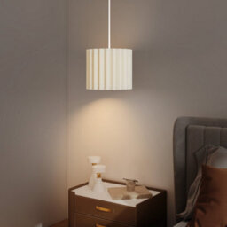 Homcom Linen Pendant Light, E27 Lampshade For Living Room, Bedroom, White - thumbnail 8