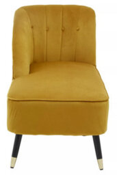 Orsina Mustard Velvet Chaise Lounge, Chaise Lounge Sofa For Home, Right Arm Chaise Sofa - thumbnail 3