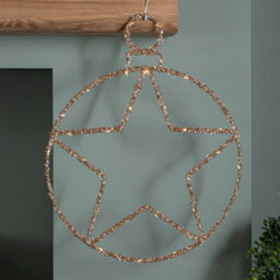 Samuel Alexander 49Cm Battery Powered Light Up Christmas Gold Star Ball With Twinkling Warm White Leds - thumbnail 4