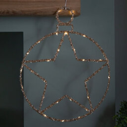Samuel Alexander 49Cm Battery Powered Light Up Christmas Gold Star Ball With Twinkling Warm White Leds
