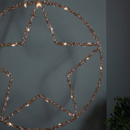 Samuel Alexander 49Cm Battery Powered Light Up Christmas Gold Star Ball With Twinkling Warm White Leds - thumbnail 3