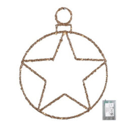 Samuel Alexander 49Cm Battery Powered Light Up Christmas Gold Star Ball With Twinkling Warm White Leds - thumbnail 8
