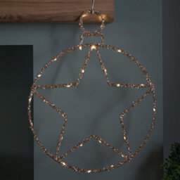 Samuel Alexander 49Cm Battery Powered Light Up Christmas Gold Star Ball With Twinkling Warm White Leds - thumbnail 9