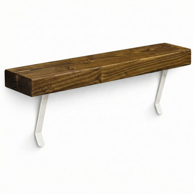 Mkgt Solid Wood Radiator Shelf, No Drill With Brackets, Handmade In Uk (Tudor Oak, 50Cm) - image 1