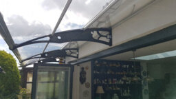 Canofix UK Canofix Door Canopy Pc 4000 Width X 1270 Projection (Black Bracket - Clear Sheet) - thumbnail 4