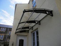 Canofix UK Canofix Door Canopy Pc 4000 Width X 1270 Projection (Black Bracket - Clear Sheet) - thumbnail 1