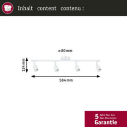 Paulmann 66754 Carolina Spotlight 4-Lamp Max. 4X10 Watts Ceiling Luminaire White Matt Spot Metal Gu10 - thumbnail 4