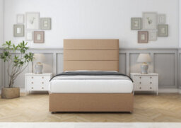 "Comfort Rosa Latte Tweed Divan Bed Base 2 Drawers Foot-End - 26"" Strutted  4' Small Double" - thumbnail 1