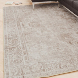 Loomed Beige Machine Washable Soft Neutral Area Rug With Bordered Design - 380 X 280Cm - thumbnail 4