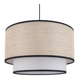 GoodHome Kinglet White, Natural & Black Round Lamp Shade (D)38Cm - thumbnail 2