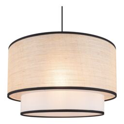 GoodHome Kinglet White, Natural & Black Round Lamp Shade (D)38Cm - thumbnail 3