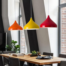 Red Ceiling Light Shade, Vintage Metal 22Cm Cone Shaped Lamp Shades Ceiling Pendant Lightshade For Living Rooms - thumbnail 5