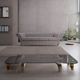 Chesterfield 4 Seater Sofa Settee Pimlico Mist Grey Fabric In Balmoral Style - thumbnail 4