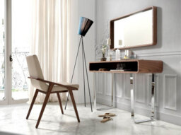 Angel Cerda Elegant Rectangular Walnut Wall Mirror For Modern Interiors - thumbnail 2