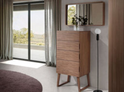 Angel Cerda Elegant Rectangular Walnut Wall Mirror For Modern Interiors - thumbnail 5