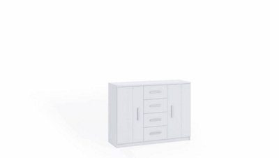 Arte Bono Chest Of Drawers In White Matt - A Modern Storage Masterpiece - W1200mm X H900mm X D400mm - image 1
