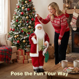 Homcom 4Ft Christmas Singing Dancing Santa Claus With Stocking, Sack - thumbnail 6