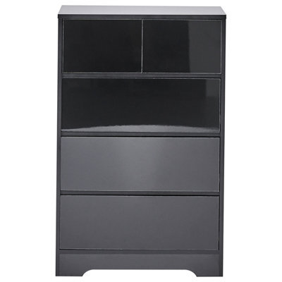 Wyld And Coco Scandinest Black Five-Drawer Sideboard, Mdf Storage Unit In Scandinavian Style For Modern Living - image 1