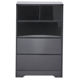 Wyld And Coco Scandinest Black Five-Drawer Sideboard, Mdf Storage Unit In Scandinavian Style For Modern Living - thumbnail 1