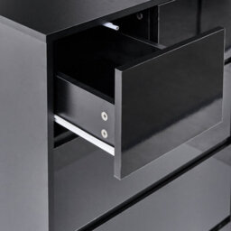 Wyld And Coco Scandinest Black Five-Drawer Sideboard, Mdf Storage Unit In Scandinavian Style For Modern Living - thumbnail 7