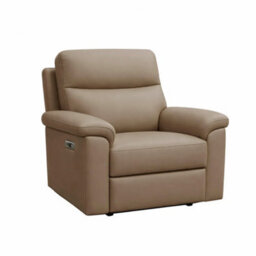 Aspire Marlowe Real Leather Power Recliner Armchair With Usb Charging, Taupe - thumbnail 4