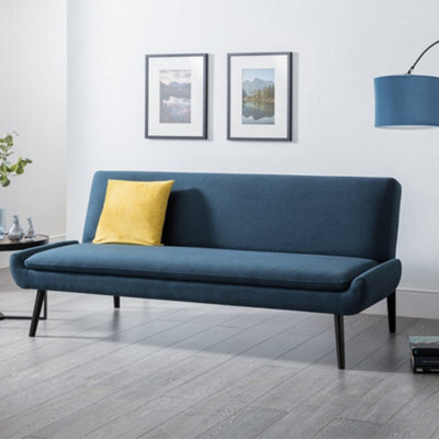 Julian Bowen Gaudi 3 Seater Blue Fabric Upholstered Sofabed, Armless, Clic-Clac, Height: 83 X Width: 195 X Depth: 105Cm - image 1